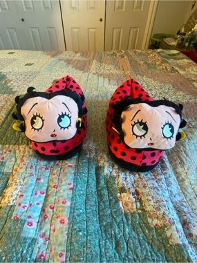 Betty Boop Ladybug Plush Slippers